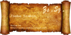 Zsebe Szabin névjegykártya
